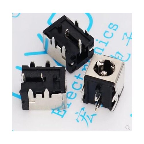 50pcs DC-007B High Quality Laptop Power Socket with Iron Case Bracket 5.5*2.1 Gold Plated Copper Core