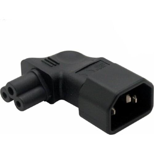 IEC 320 C14 male to C5 micky vertical left angle Power adapter AC PLUG CONVERTER ,2pcs