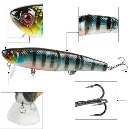 AI-SHOUYU 1PCS New Style Minnow Fishing Lure 110mm/20g 3 segment Lifelike Topwater Wobbler Fishing Lure For Sea Minnow Bass Pike