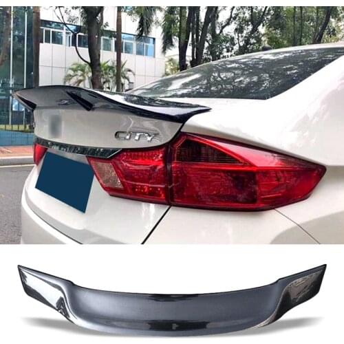 Car Trunk Spoiler Carbon Fiber FRP Auto Rear Trunk Wing R Style Refit Accessories Spoiler For Honda City 2015-2018