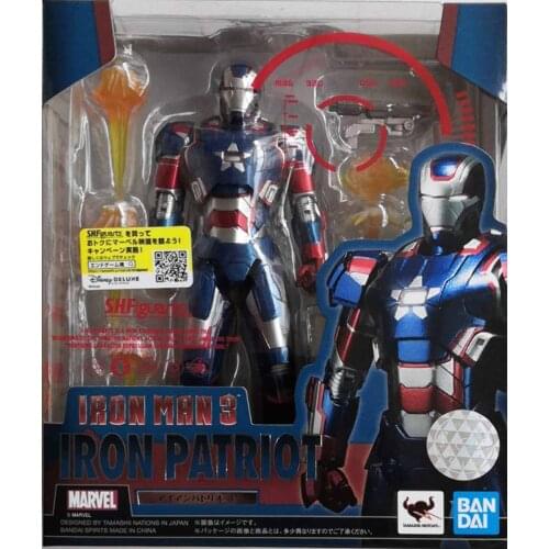 Bandai Genuine The Avengers Iron Man SHF War Machine Patriot Joints Movable Action Figure Model Toys