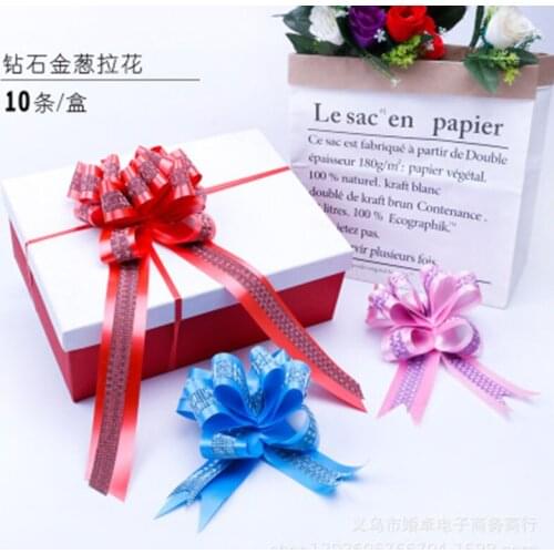 5*108CM Large Gift Wrap Pull Flower Ribbon Bows For Wedding Car/Party/Birthday Decoration 10PCS