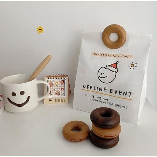 Wood Food Bag Clips Reusable Food Close Clip Sealing Clip for Snack Oatmeal Solid Color Preservation Clip Kitchen Bag Sealers