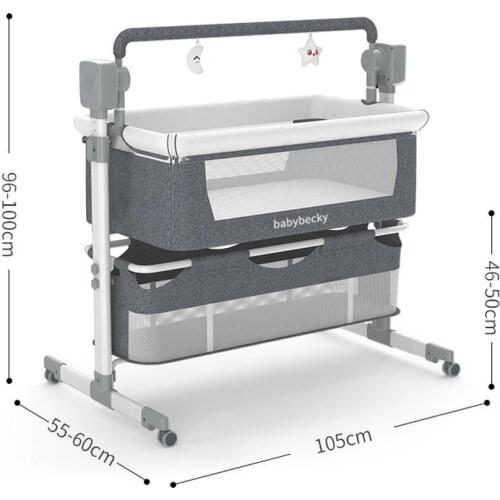 Newborn Electric Bassinet Cradle Rocking Chair, 3 Timer 5 Swing Modes Babies Bed, Height Adjustable Bedside Travel Crib