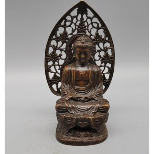 China copper Big Day Tathagata Buddha small crafts statue