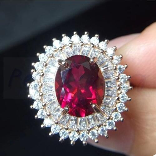 Per jewelry Natural real topaz ring Free shipping 925 stelring silver Luxury style rings 3.5CT gemstone R99187T