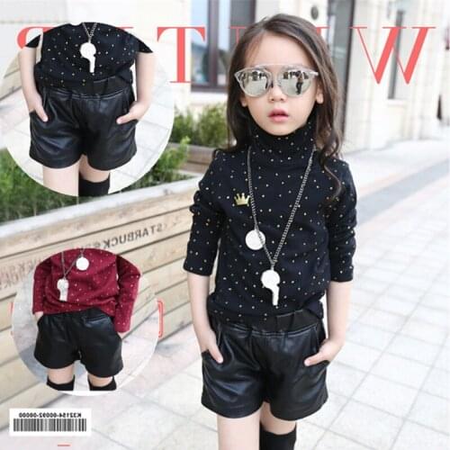Girls Shorts Children Clothing PU Leather Bottoms Pants For Girl Spring Winter Kids Shorts Leggings Childrens Girl Lederhosen