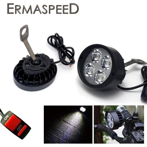 Motorcycle LED Headlight Fog Spotlight LED 12V Moto Working Front Light Head Lamp Motorbike ATV White DRL for ATV Scooter Bike