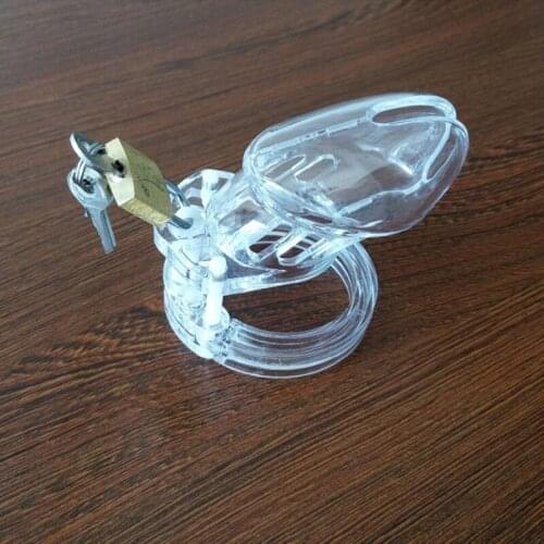 Male Chastity Device Transparent Plastic Chastity Cage Men CB6000 Penis Cage Sex Toy for Men Adult Game JJ Lock Cock Rings