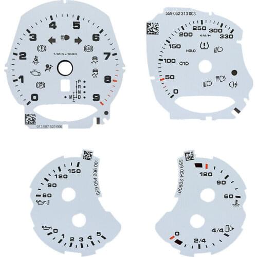 Instrument Cluster Overlay for Porsche 911 Carrera 991/Cayenne 958/Panamera 970 Gauge Face Retrofit 330KM/H 9000RPM Red