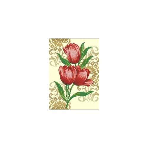 NN YIXIAO Counted Cross Stitch Kit Cross stitch RS cotton with cross stitch Rto-m257 tulip