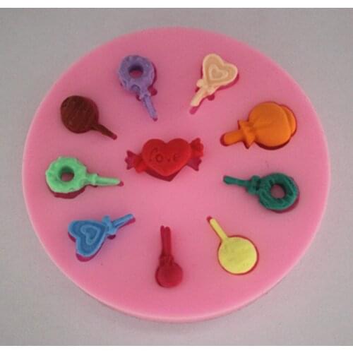 New Lollipop set fondant cake molds soap chocolate mould for the kitchen baking FM154