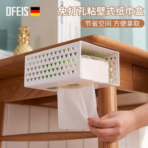 OFEIS Box Rectangle Paper Towel Holder Desktop Napkin Storage Container Kitchen Tissue Tray For Home Office
