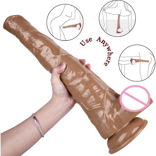 New Style Huge Dildo Super Soft Realistic Penis Dick Dildo Female Masturbator Double-layer Silicone Suction Cup Dildos Vaginal