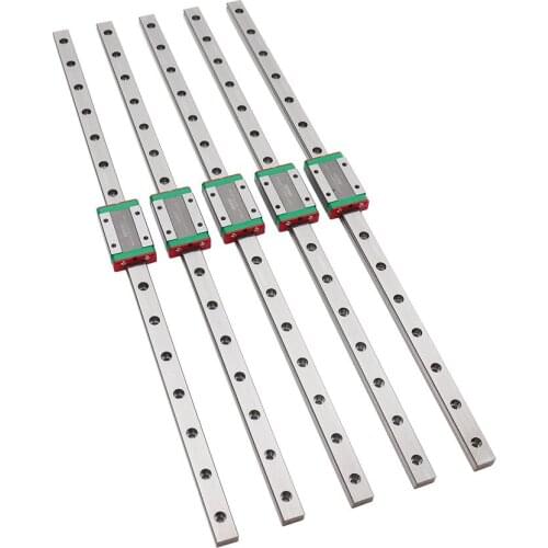 Stainless Steel Original Hiwin MGN12H Carriages+400mm L MGNR12C Linear Rails 5pcs for BLV MGN Cube 3d Printer Hiwin MGN12H Rail