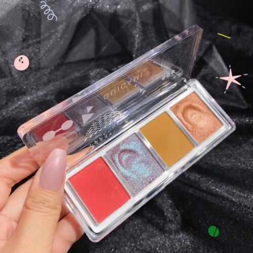 4 Color Glitter Shimmer Matte Eyeshadow Palette Metallic Shiny Diamond Eyeshadow Pallete Pigmented Makeup Palette Cosmetic
