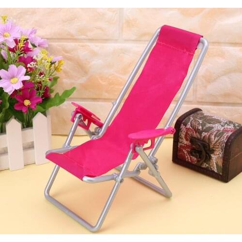 Folding Chair Doll Beach Lounger Dollhouse Furniture Cute Miniature Simulation Living Room Decoration House Game Gifts For 97BE