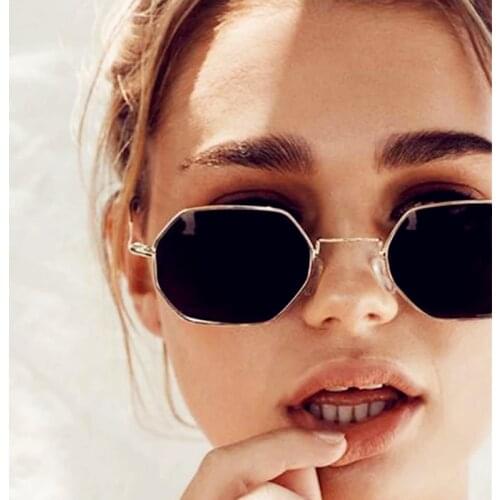 ONEVAN Metal Small Sunglasses Women Retro Polygon Women Eyeglasses Brand Designer Glasses Women/Men Luxury Gafas De Sol Mujer