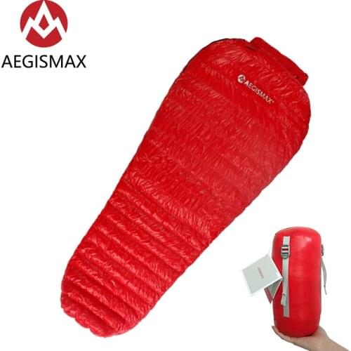 Aegismax Nano Ultralight Camping Mummy 95% White Goose Down Sleeping Bag 3 Season Hiking 800 FP Can Be Zippered Together