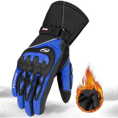 Winter Bicycle Gloves Waterproof Moto Gloves Windproof Thermal Fleece Riding Skiing Gloves Touch Screen Protection