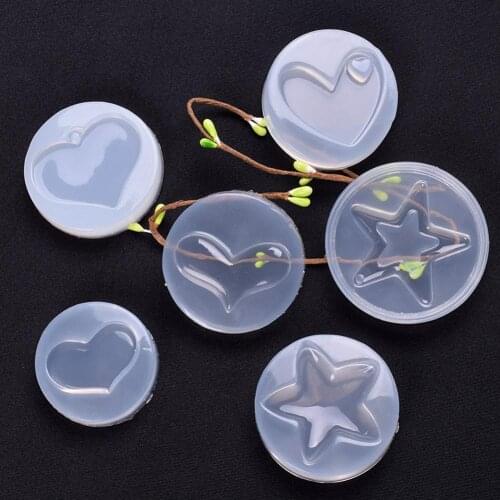 3D Heart Star Pendant Silicone Mould DIY Resin Crafts Decor Jewelry Making Epoxy UV Jewelry Tools Silicone Mold For DIY Keychain
