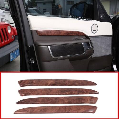 4 Pcs For Land Rover Discovery 5 LR5 L462 2017-19 Rose Wood Grain ABS Car Interior Door Decoration Protector Cover Trim Parts