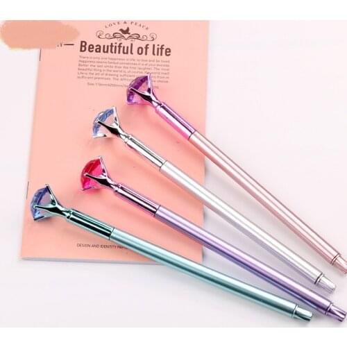 48pcs/lot creative fashion Korean colorful twinkling diamond crystal gel pen unisex pen black ink school office girls gift