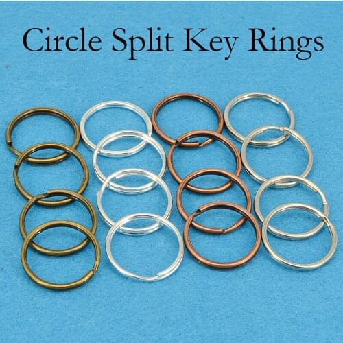 500 Pcs - 25mm Round Key Rings, Split KeyRing Round Wire, Key Chain Supplies KeyChain Making - Silver Plated/Bronze/Copper/Steel