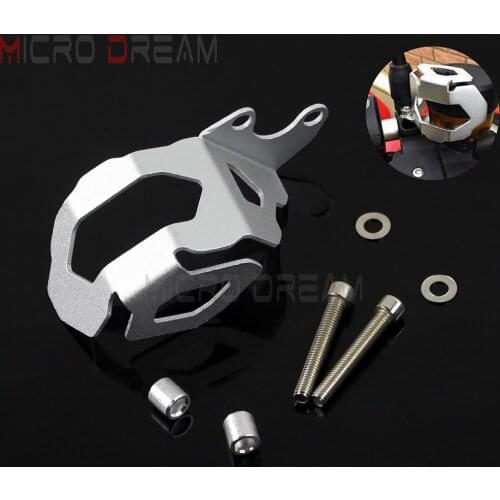 Aluminum Motorbikes Front Brake Fluid Reservoir Protector Guard Cover For BMW F700GS F800GS 2013-up Silver
