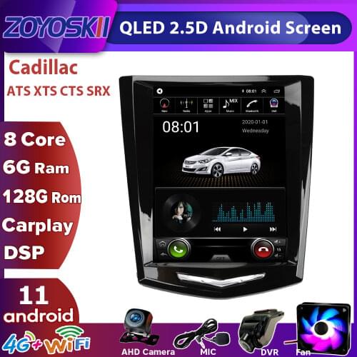 Android 10 vertical screen Tesla Style Car GPS multimedia Radio Navigation Player for Cadillac ATS ATSL XTS CTS SRX 2013-2017