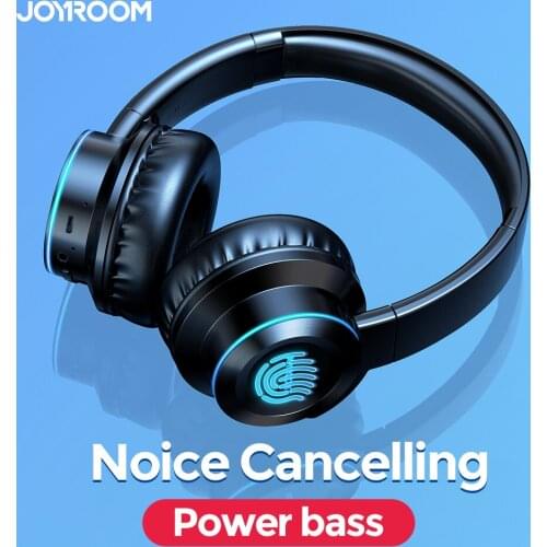 Bluetooth 5.0 Headphones Noise Cancelling Cool Light Power Bass Wireless Headset with 40 hour Playtime App Control Joyroom H16