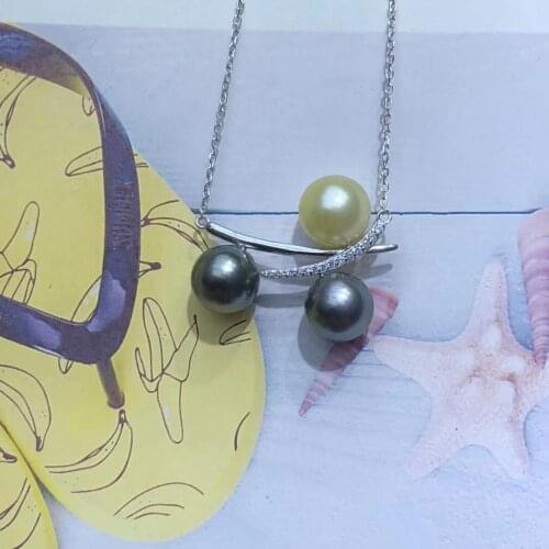 Three Pearl S925 Sterling Silver Necklace Chain with Pendant Findings Base Jewelry Parts Fittings for Pearls Corals Jades Stones