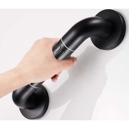 Black toilet handrail for the elderly disabled bathroom barrier-free toilet non-slip safety toilet handle