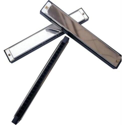 24-Hole Diatonic Harmonica Silver Blues Diatonic Harp Harmonicon24 Holes Musical Instrument Alloy Harmonica Mouth Organ