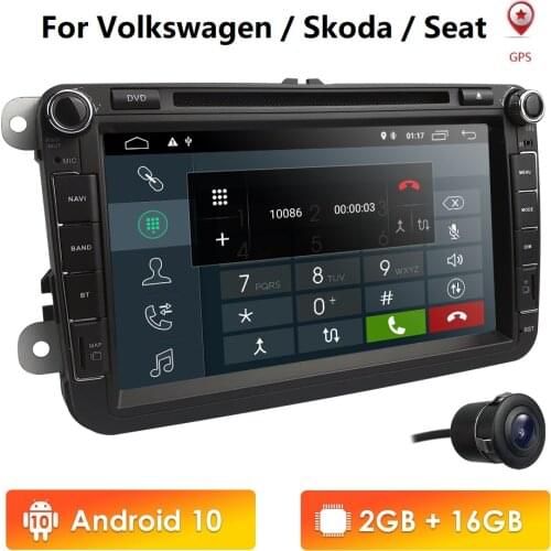 DSP 2din Android 10 Car GPS Navigation for VW Volkswagen SKODA GOLF V POLO PASSAT JETTA TIGUAN dvd player 4G