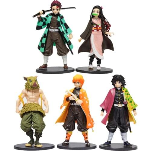 Anime Demon Slayer Figure Kimetsu No Yaiba Kamado Tanjirou Nezuko Zenitsu Inosuke Figurine Action Figures PVC Model Toys