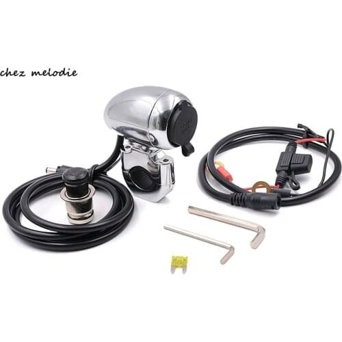 Chromed zinc alloy 5V 2.1A Motor Motorcycle Mobile Waterproof cigarette lighter/Power Supply Port Socket Charger