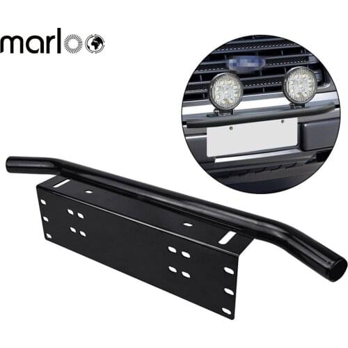 Marloo Chrome Offroad Light / LED Light Bar Autos Bull Bar Front Bumper License Plate Mount Headlight Bracket Holder For Jeep