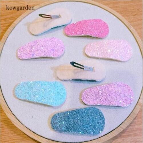 Kewgarden DIY Craft Supplies Tool Barrette Color Sequin Hair Accessories Handmade Hairpins Material Hairgrips BB Clips 6CM 15Pcs