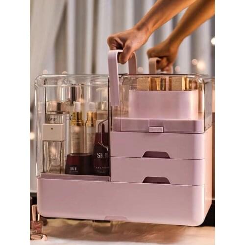 Cosmetic Storage Box Makeup Organizer Large Capacity Jewelry Nail Polish Makeup Container Cosmetic Organizer Box Desktop Drawer