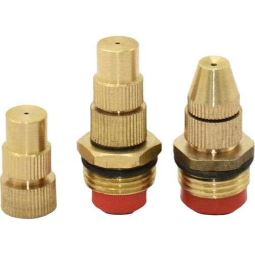 15 pcs Brass Misting Sprinkler With 1/4 1/2 inch thread Adjustable Mist Spray Nozzle Farm Sprayer Garden Irrigation Humidify