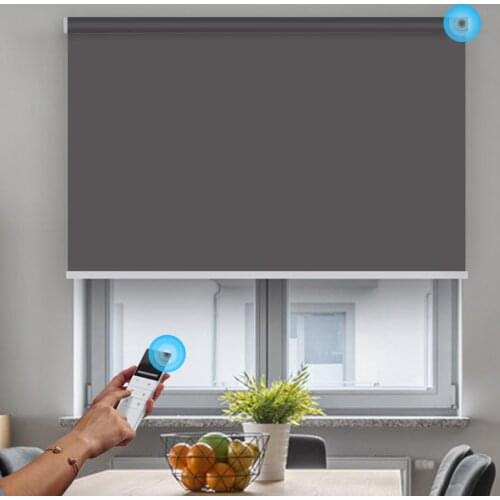 Motorized Window Roller Blinds Remote Control Hard Wired or Rechargeable Motor Full Blackout Alexa Compatible via Broadlink
