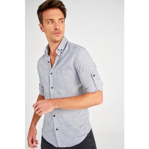 Trendyol Male Button Collar Single Pocket Slim Fit Shirt TMNSS20GO0148