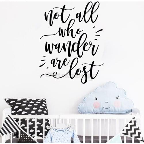 Not all who wander are lost Quotes Adventure Wall Sticker Vinyl Art Mural Bedroom living room Home Design Decor Wall Decal EA311