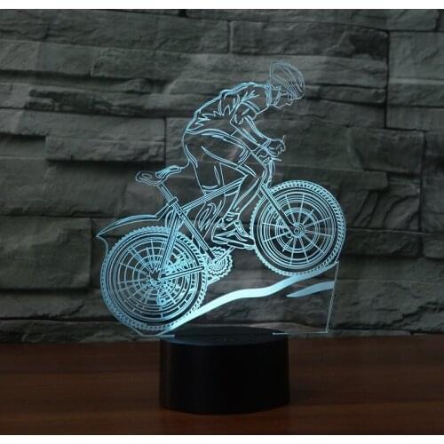 Pb playful bag New type Mountain Bike Cycling 3D night lamp seven color touch charge LED visual decoration gift