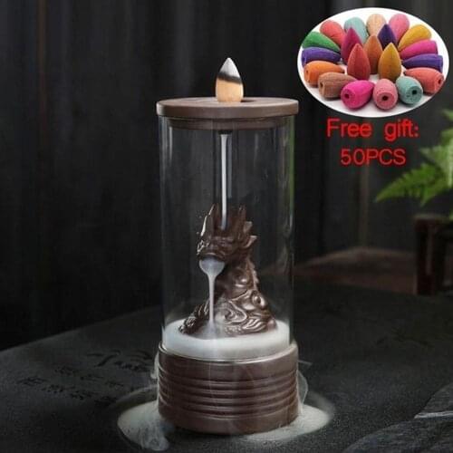 20 PCS lotus Fountain Incense Holder Ceramic Backflow Waterfall Smoke Incense Burner Home Decor Best Christmas gift