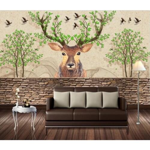 Custom Photo Wallpaper Elk European retro nostalgic background wall Living Room bedroom Sofa Home Decor 3D Wall Murals