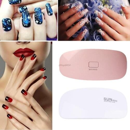 6W Mini UV Dryer Portable UV Resin Curing Lamp 30s 60s Timer Nail Art Manicure Gel Dryer USB Charge Jewerly Making Tools NE