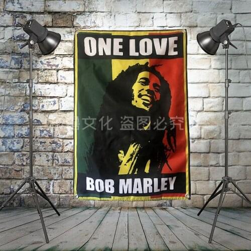 "BOB MARLEY" HD Music Poster Tapestry Pop Band Banner Four Holes Flag Mural Hanging Painting Bar Cafe Home Decor