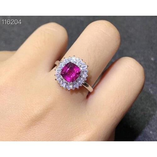 Simple and exquisite, natural garnet ring, 925 silver, womens exclusive gem, look for natural gem shop